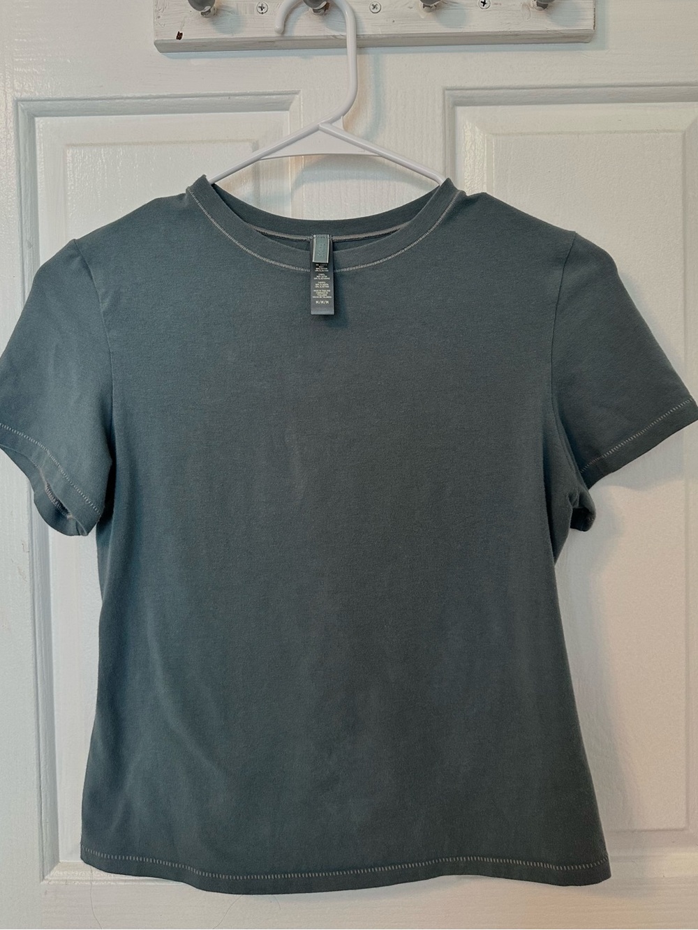 SKIMS Dark Teal Crewneck Tee